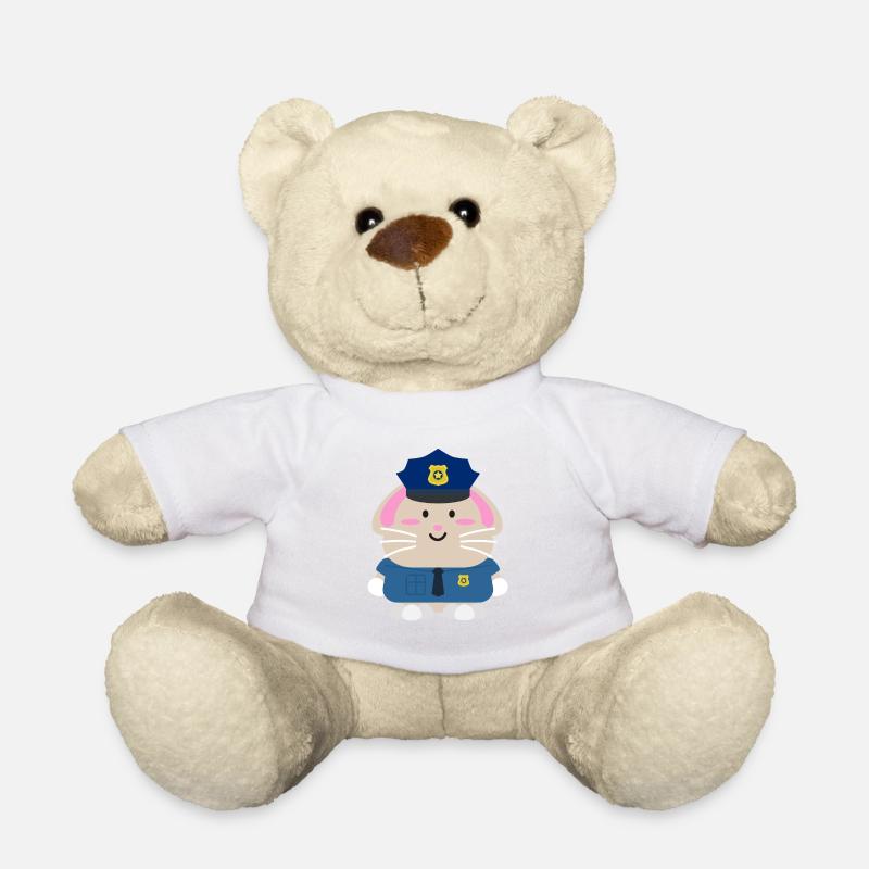 Polizei Hase - Teddy - Weiß