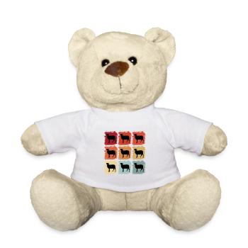Retro Pop Art Schaf Haustier Geschenkidee - Teddy - Weiß - Vorne