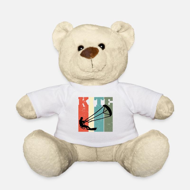 Kitesurfen Geschenk Kiteboarding Kitesurfer Gesche - Teddy - Weiß
