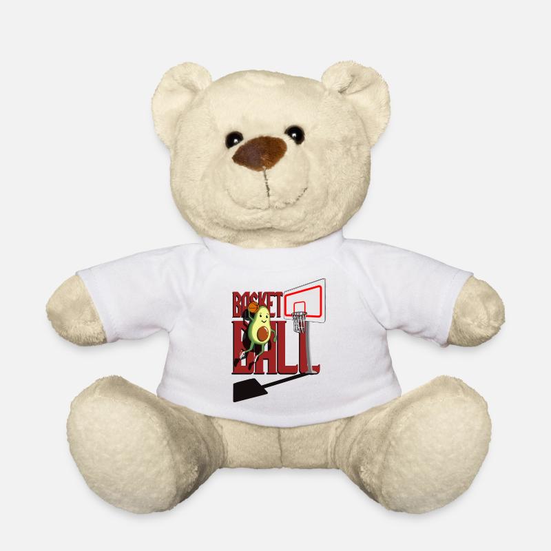 Basketball Avocado Dunk Tshirt - Teddy Bear - white