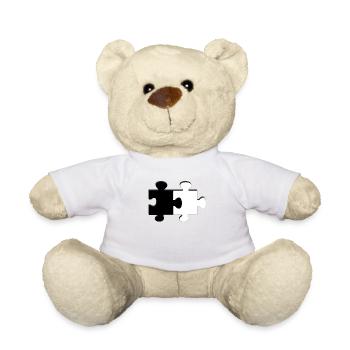 Puzzle Schwarz Weiß - Teddy - Weiß - Vorne