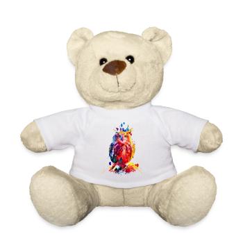 Bunte Eule, Aquarell - Teddy - Weiß - Vorne