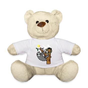 Faultier Wildnis Wildtier sportlich klettern - Teddy - Weiß - Vorne