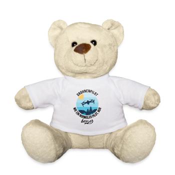 Drohnenpilot, wie ein normaler Pilot nur besser - Teddy - Weiß - Vorne
