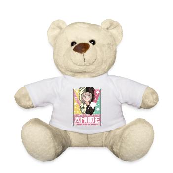 Kawaii Otaku - Cute Japanese Sketching Girl - Nounours - blanc - Devant
