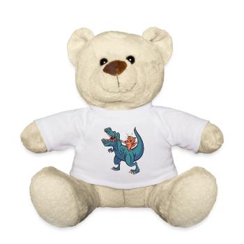 Rex dinosaure chat chevauche Dino cheval chat Cat - Nounours - blanc - Devant