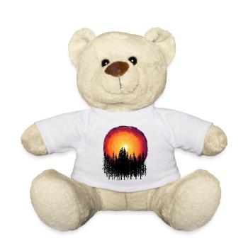 Wald Natur Flora Botanisch Sonnenuntergang Bäume - Teddy - Weiß - Vorne