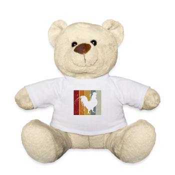 Huhn Hahn Hühner Hühnerstall Bauernhof Geschenk - Teddy - Weiß - Vorne