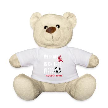 My heart is on that field Soccer Mama Soccer Mom - Teddy Bear - white - Front