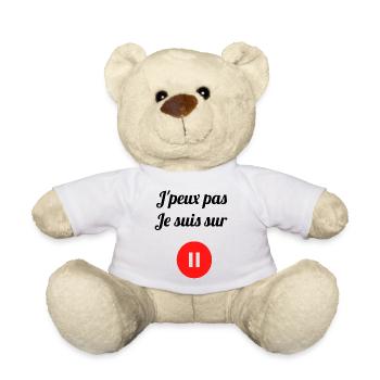 j'peux pas je suis sur pause - Nounours - blanc - Devant
