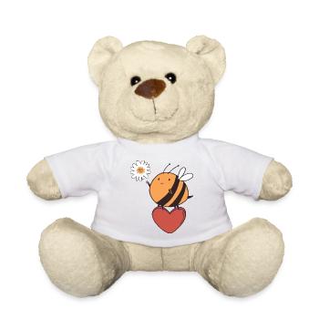 Abeilles et fleurs nature amour protection de l’environnement - Nounours - blanc - Devant