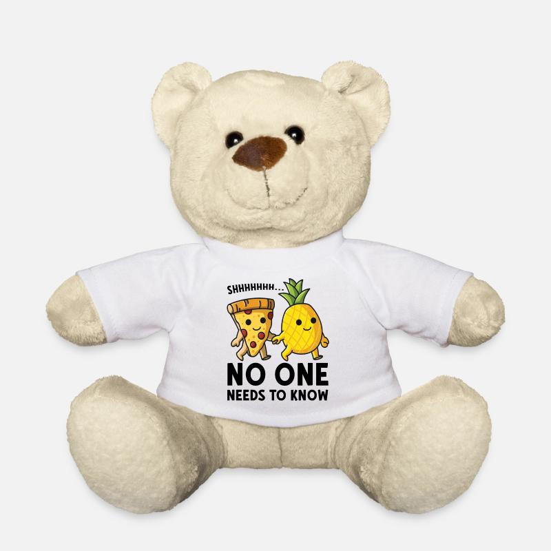 No One Needs to Know Pizza Hawaii Partnerlook - Teddy - Weiß