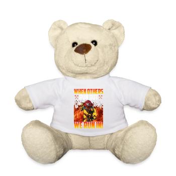 Fire, Firefighter Design Sayings - Teddy Bear - white - Front