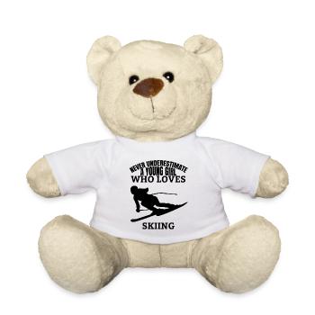 Ski Skifahren Spruch Skier Mädchen Skifahrerin - Teddy - Weiß - Vorne