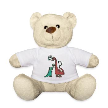 Dinosaurs Tyrannosaurus and Brachiosaurus - Teddy Bear - white - Front