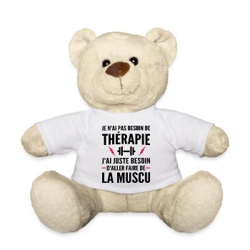 thérapie muscu / humour musculation - Nounours - blanc - Devant