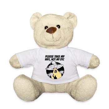S’il vous plaît prendre ma femme Bitcoin cadeau drôle BTC - Nounours - blanc - Devant