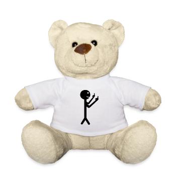 Mittelfinger Stinkefinger Strichmännchen - Teddy - Weiß - Vorne