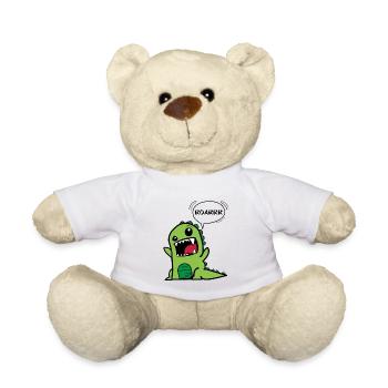 Dinosaur T-Rex Roarrr Children's Birthday Gift - Teddy Bear - white - Front