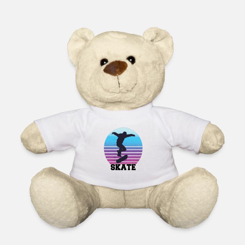 Skateboard skateboard longboard cadeau - Nounours - blanc