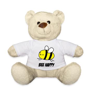 bee happy - Teddy Bear - white - Front