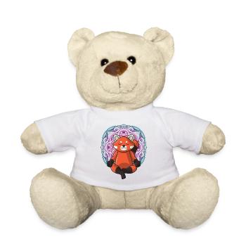 Pandabear red Panda Yoga Mandala yoga women - Teddy Bear - white - Front
