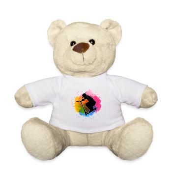 Bunt Aquarell Stuntscooter Stunt Roller - Teddy - Weiß - Vorne