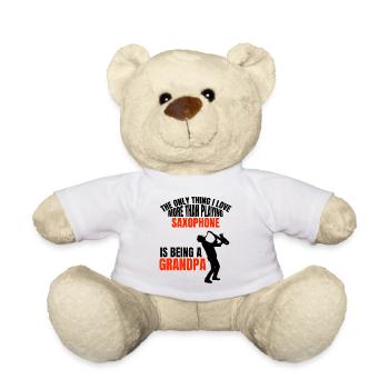 Saxophon Opa Musik Großvater Music Musiker Saxofon - Teddy - Weiß - Vorne