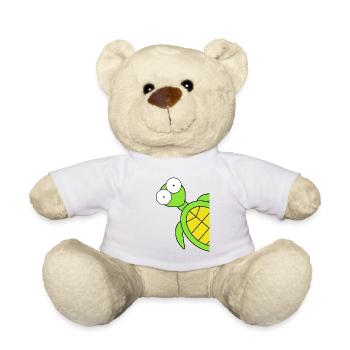 Drôle de BD tortue, tortues, reptiles - Nounours - blanc - Devant
