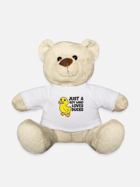 Niedliche Ente Nur ein Junge, der Enten liebt - Teddy - Weiß