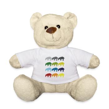 Neon Pop Art Retro Tapir Tier Geschenkidee - Teddy - Weiß - Vorne