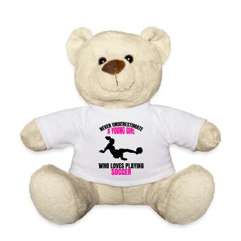 Fußballspielerin Damen Fußball Mädchen Fußballerin - Teddy - Weiß - Vorne