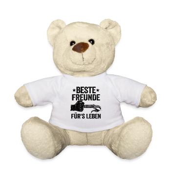 Mountainbike Spruch Beste Freunde Lustig MTB - Teddy - Weiß - Vorne