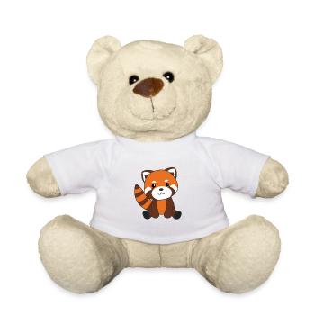 Panda rouge doux animaux pour enfants Kawaii - Nounours - blanc - Devant
