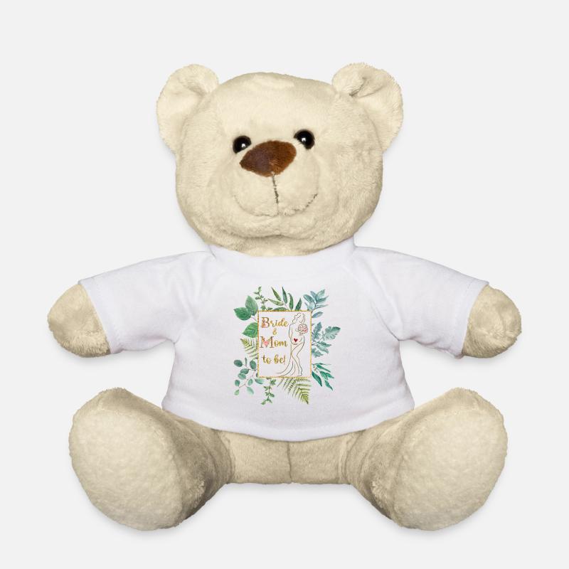 Bride & Mom to be, schwanger, Hochzeit, Geschenk - Teddy - Weiß