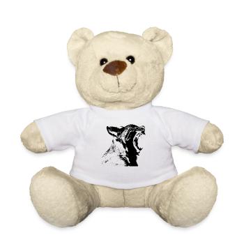 Lynx Motif Wildcat Lynx Motif Cat - Teddy Bear - white - Front