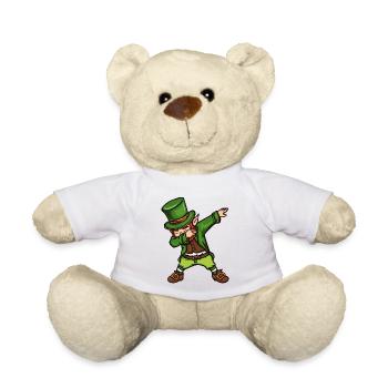 Dancing Leprechaun St. Patrick's Day Irish - Teddy Bear - white - Front