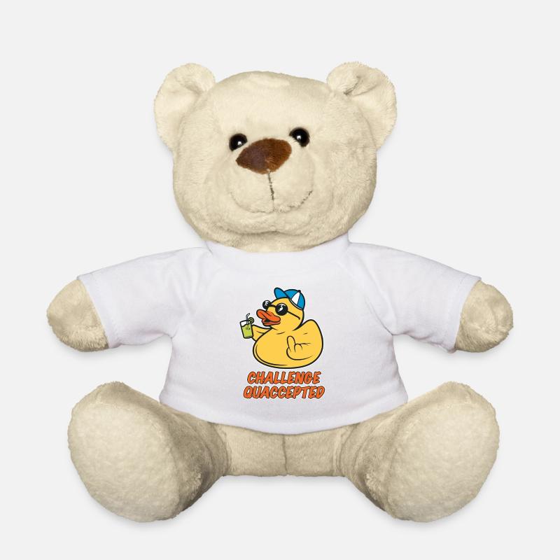 Freche Quietscheente - Herausforderung angenommen - Teddy - Weiß