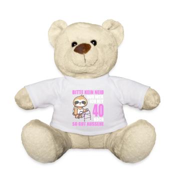 40. Geburtstag 40 Jahre Faultier Faultiere - Teddy - Weiß - Vorne