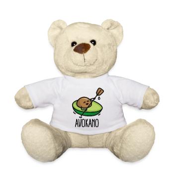 Avokano Funny Avocado CanoeIng Canoeing Kayak - Teddy Bear - white - Front