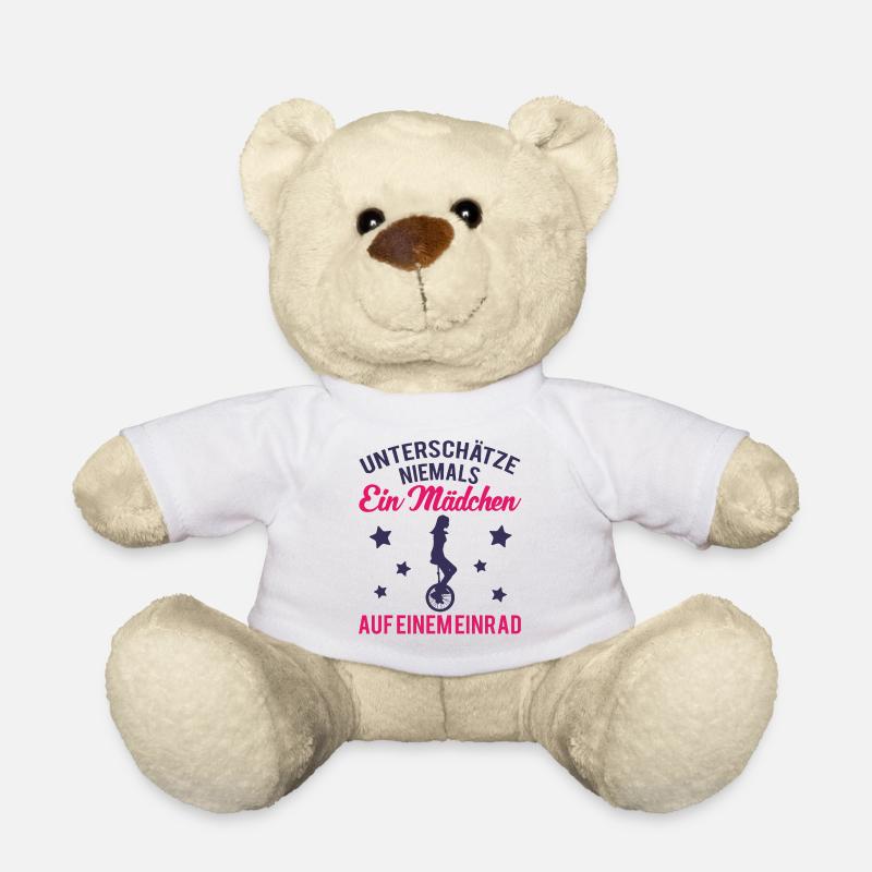 Einrad Einradfahrer Spruch Mädchen Geschenk - Teddy - Weiß