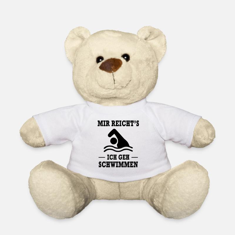 Schwimmen Schwimmer Witziger Spruch Geschenk Idee - Teddy - Weiß