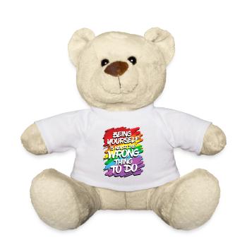 LQBTQ Flag Gay Rainbow Flag Pride Bisexual - Teddy Bear - white - Front