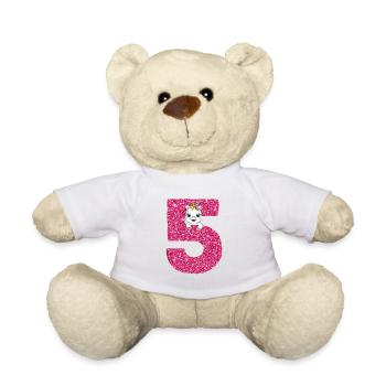 5th birthday 5 year old unicorn birthday child - Teddy Bear - white - Front