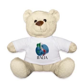 Italia , Italien ,Football, Fußball Fan Flagge - Teddy - Weiß - Vorne