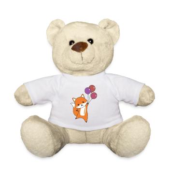 Fuchs süß Tier fliegt Luftballons Kinder - Teddy - Weiß - Vorne