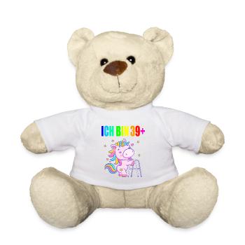 40 Jahre Einhorn ich bin 39+ 40. Geburtstag - Teddy - Weiß - Vorne
