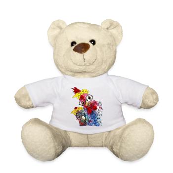 A funny chicken, chicken, chicken with glasses - Teddy Bear - white - Front