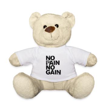 No Pain No Gain - Entraînement Fitness Hommes Femmes - Nounours - blanc - Devant