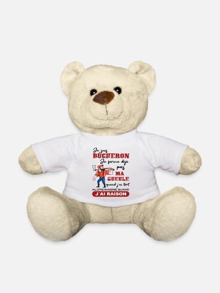 Je suis Bûcheron Forestier Homme solide Cadeau - Nounours - blanc